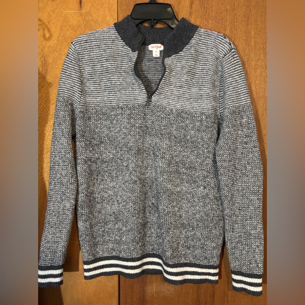 Gray Striped Sweater
